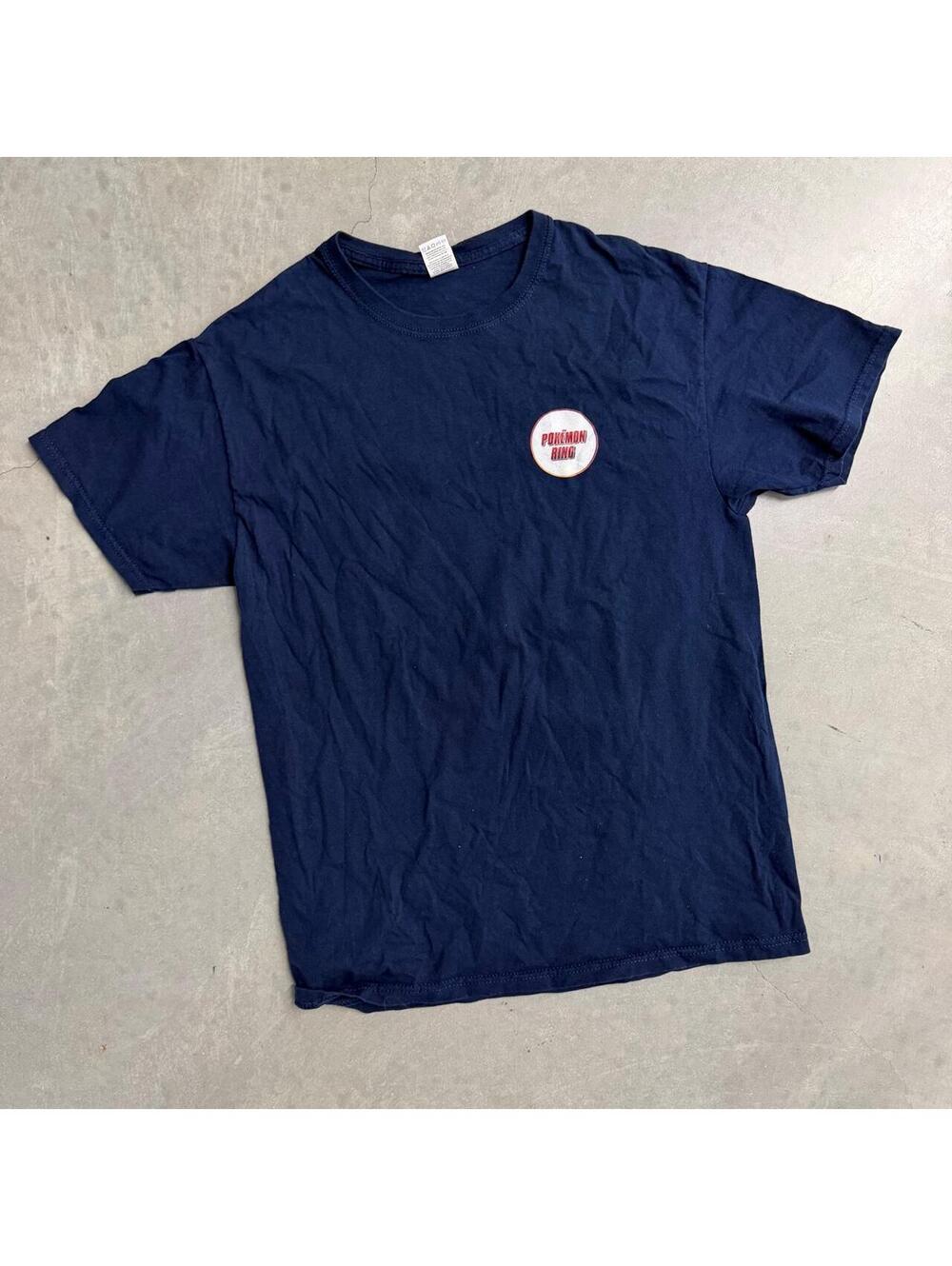 2000's Pokemon Ring Logo Navy Tee Sized Medium Fruit of the Loom